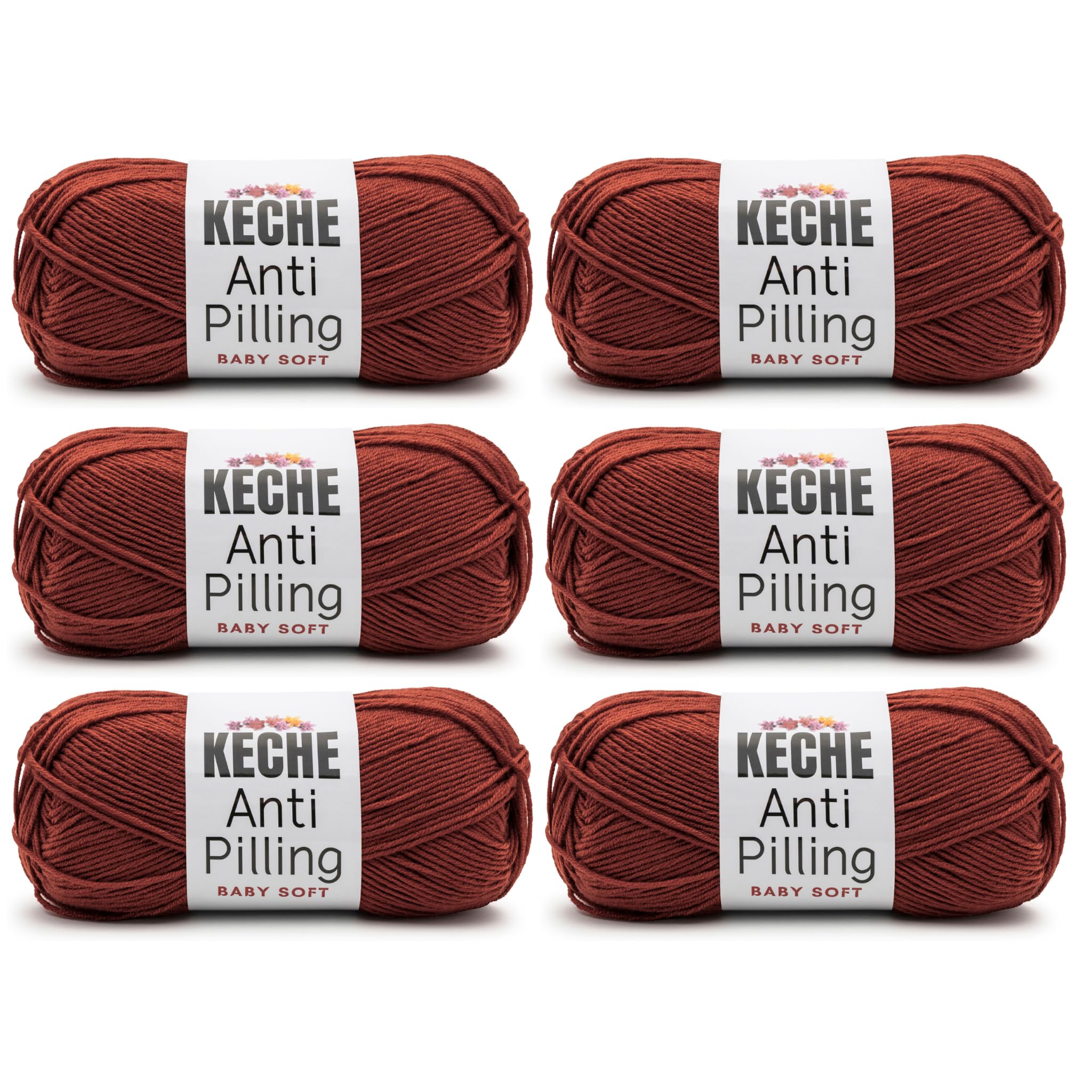 Soft DailyKnit DK Yarn, 100% Anti-Pilling Acrylic for Knitting Crocheting, Light Weight #3 (3.52 oz / 274 Yds) 1 Skein - Red — view 61