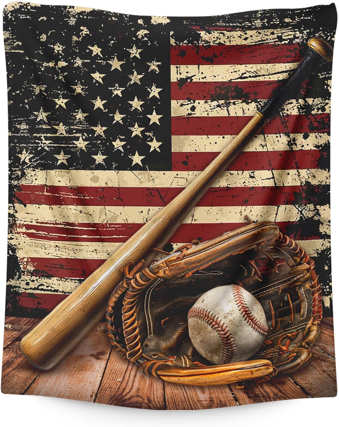 Blanket for Baseball Lovers Husband Dad Grandpa, Baseball Throw Blanket Gifts for Teens Adults, 50x60 Inches Soft Comfy Flag Throw for Sofa Couch Bed Travel