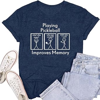SUWATOIN Women Pickleball Shirt Pickleball Player T-Shirt Pickleball Lover Gift Tee Tops