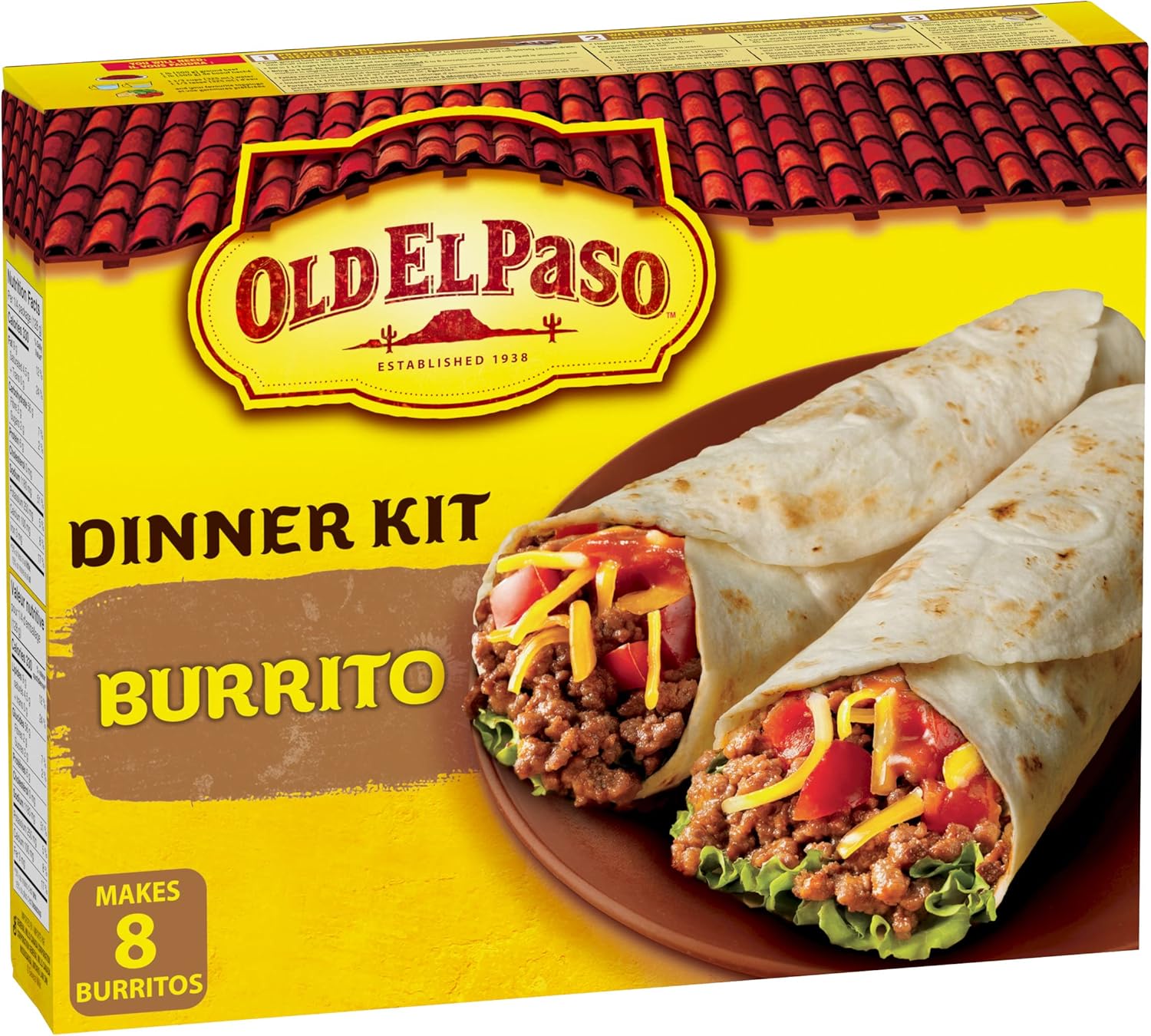 Old El Paso Burrito Dinner Kit, Box Includes 8 Soft Tortillas, Mild