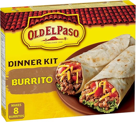 Old El Paso Burrito Dinner Kit, Box Includes 8 Soft Tortillas, Mild