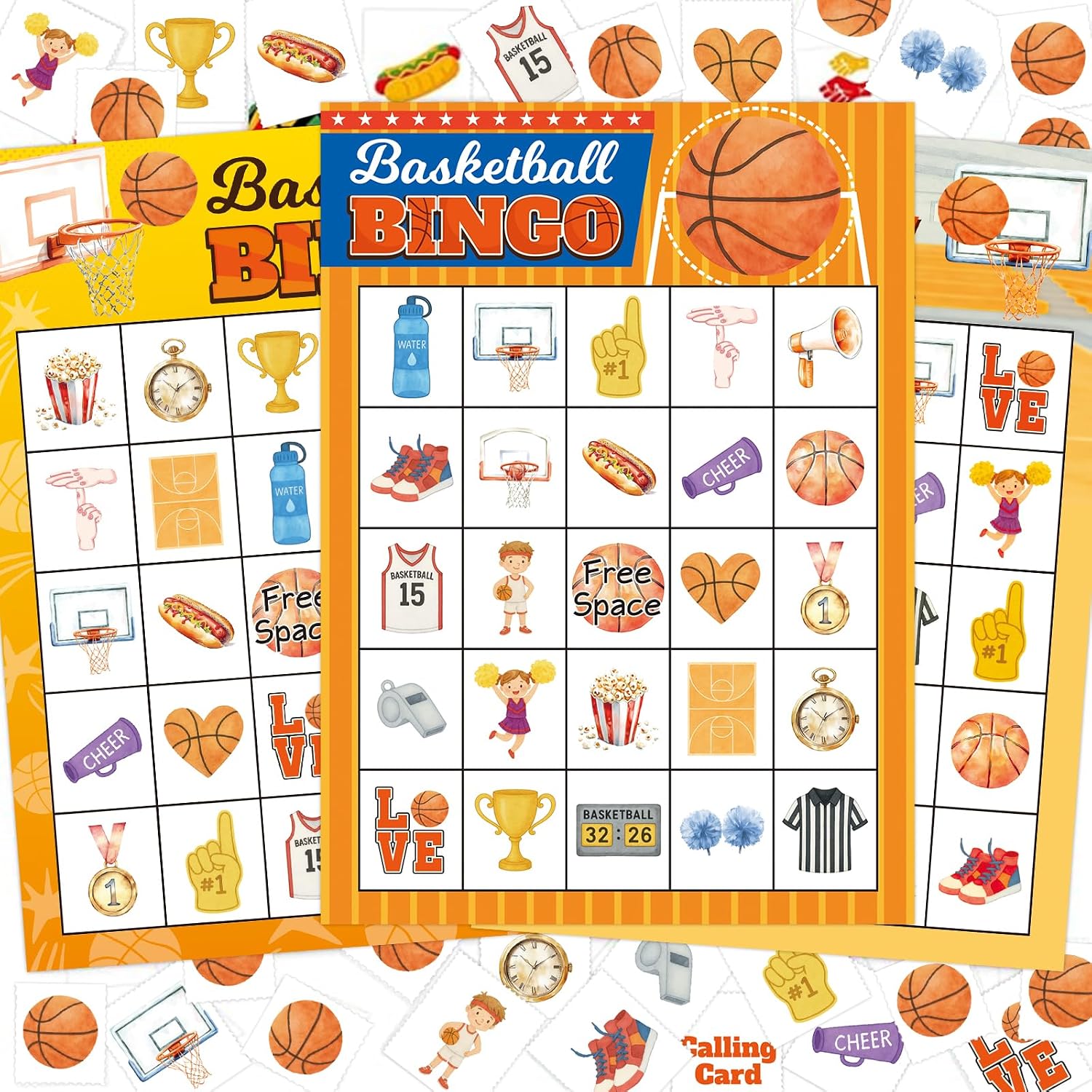 ceiba tree Basketball Bingo Game Cards Sports Bingo Game for 24 Players Basketball Birthday Theme Party Favors for Adults