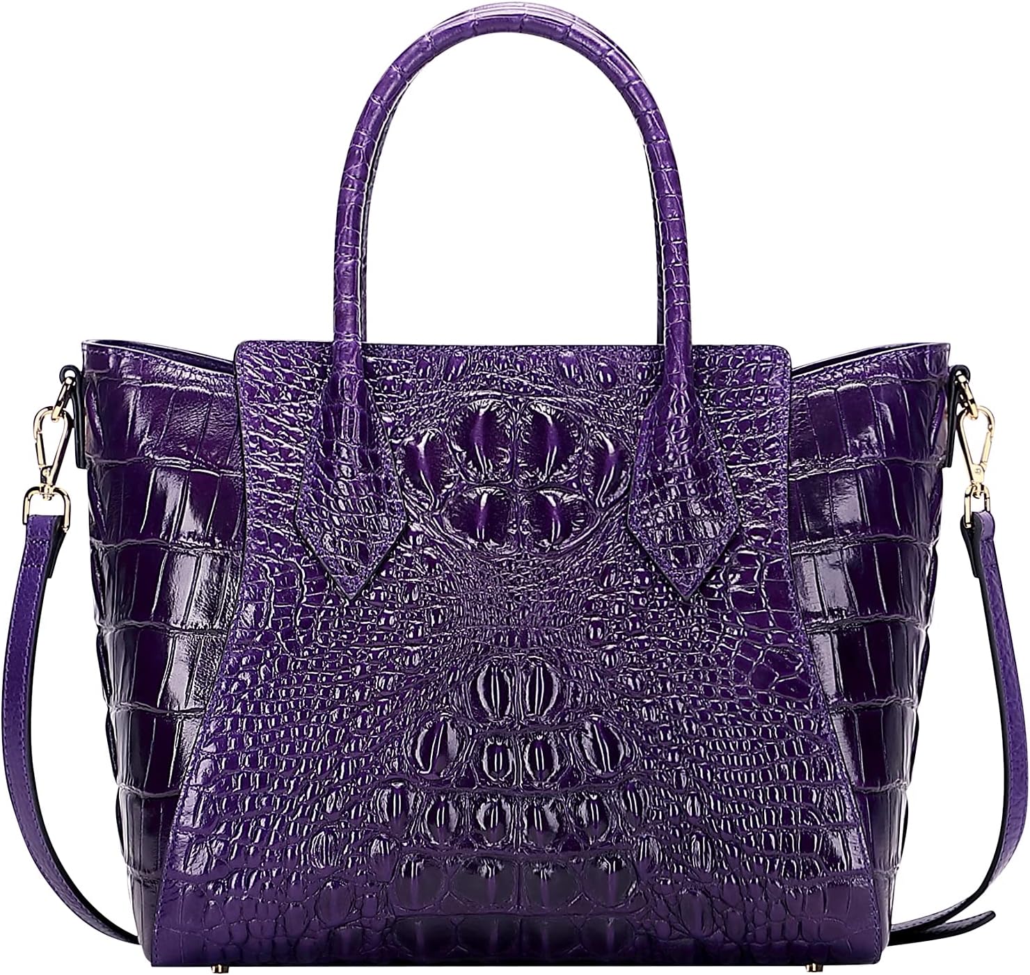 PIJUSHI Designer Crocodile Handbags for Women Genuine Leather Purses Top Handle Shoulder Bag