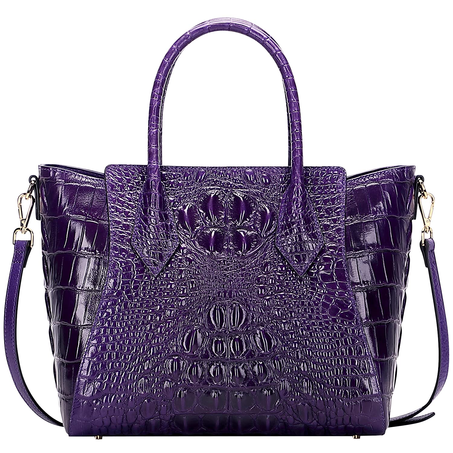 PIJUSHI Designer Crocodile Handbags for Women Genuine Leather Purses Top Handle Shoulder Bag