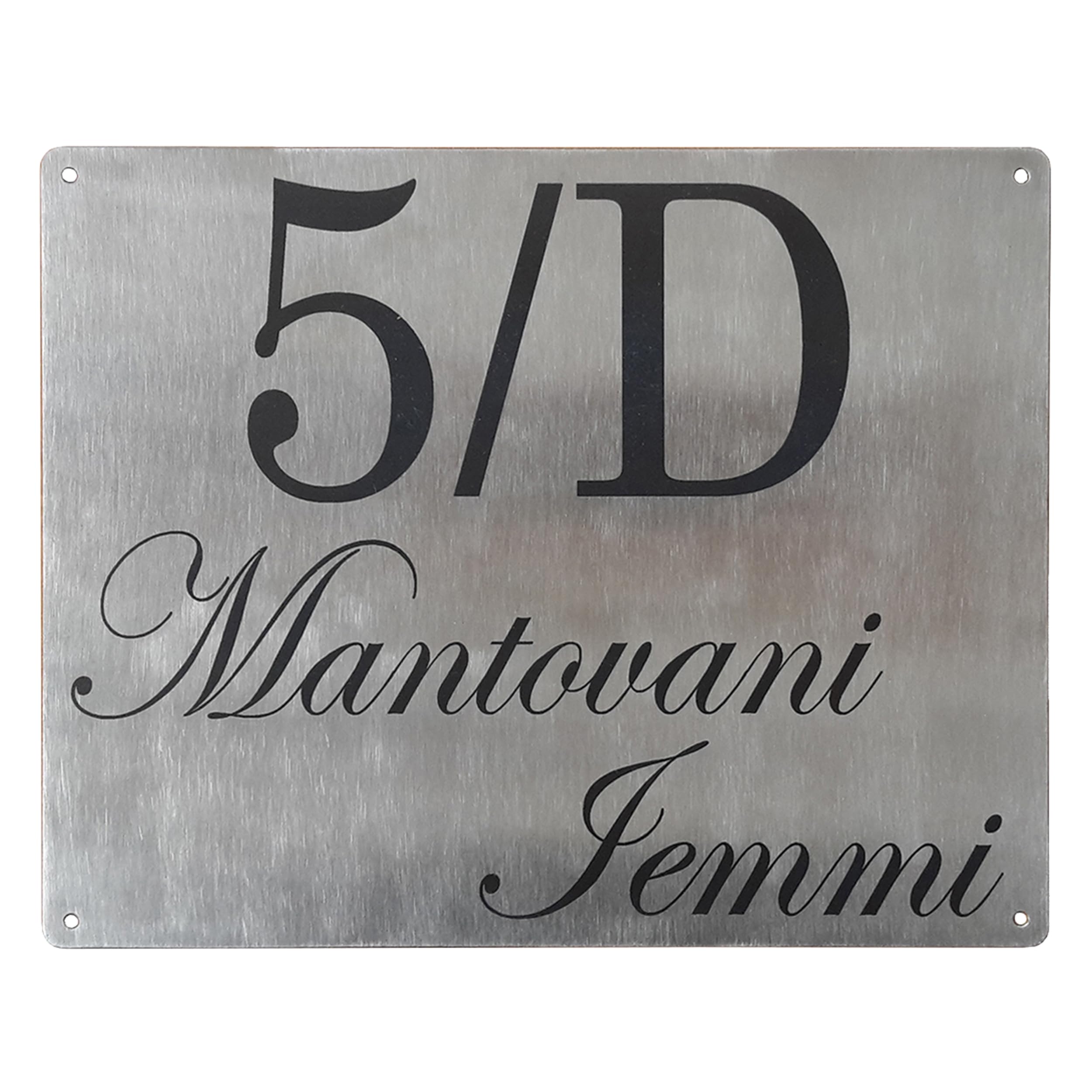 Guizzo Creart Placa de acero inoxidable, tamaño 40 x 30 cm, placa totalmente personalizable con nombres, números, calle, familia - producto artesanal y fabricado en Italia