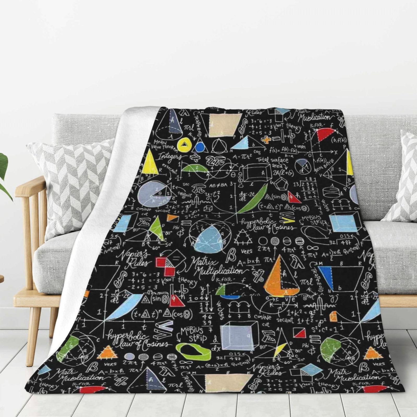 Couverture chaude en flanelle mathématiques contre le froid nocturne