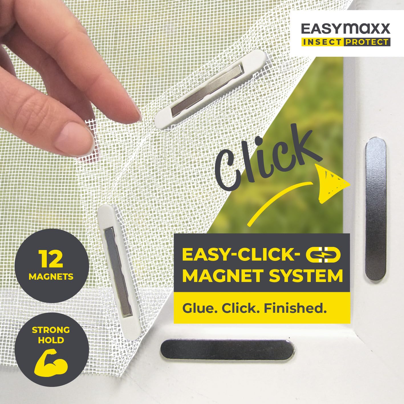 EASYmaxx Insect Protect Fly Screen Window with Magnetic Attachment, White, 150 x 130 cm | 1 Stück - Image 2