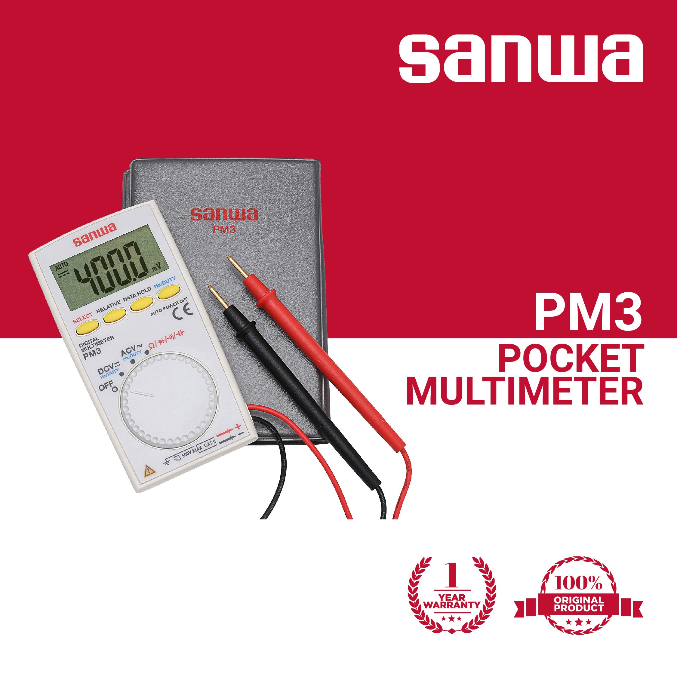 Sanwa, japan pm3 pocket digital multimeter (original) — Amazon image 5