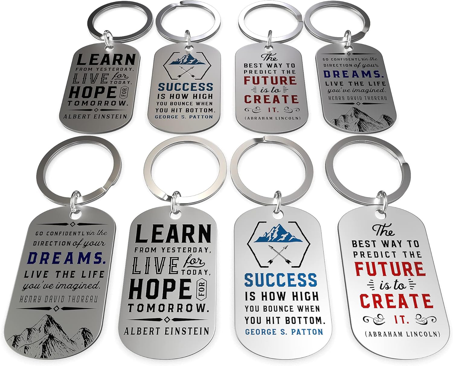 (12Pack) Motivational Keychains with Inspirational Quotes Wholesale
