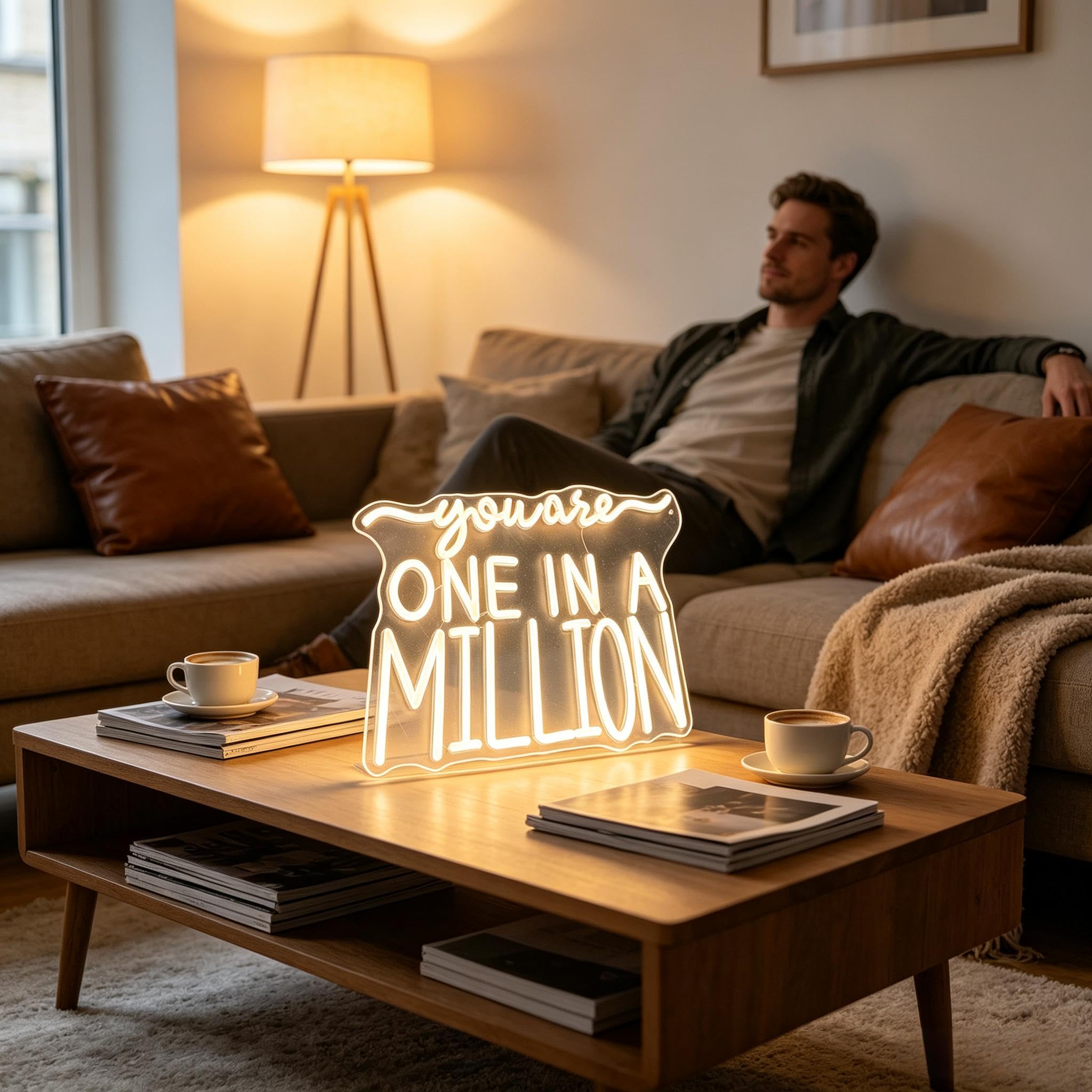 Targa al neon con scritta "You Are One in a Million", alimentata tramite USB, dimmerabile, per camera da letto, soggiorno, decorazione per la casa, bar, feste, tavolo, decorazione artistica da parete