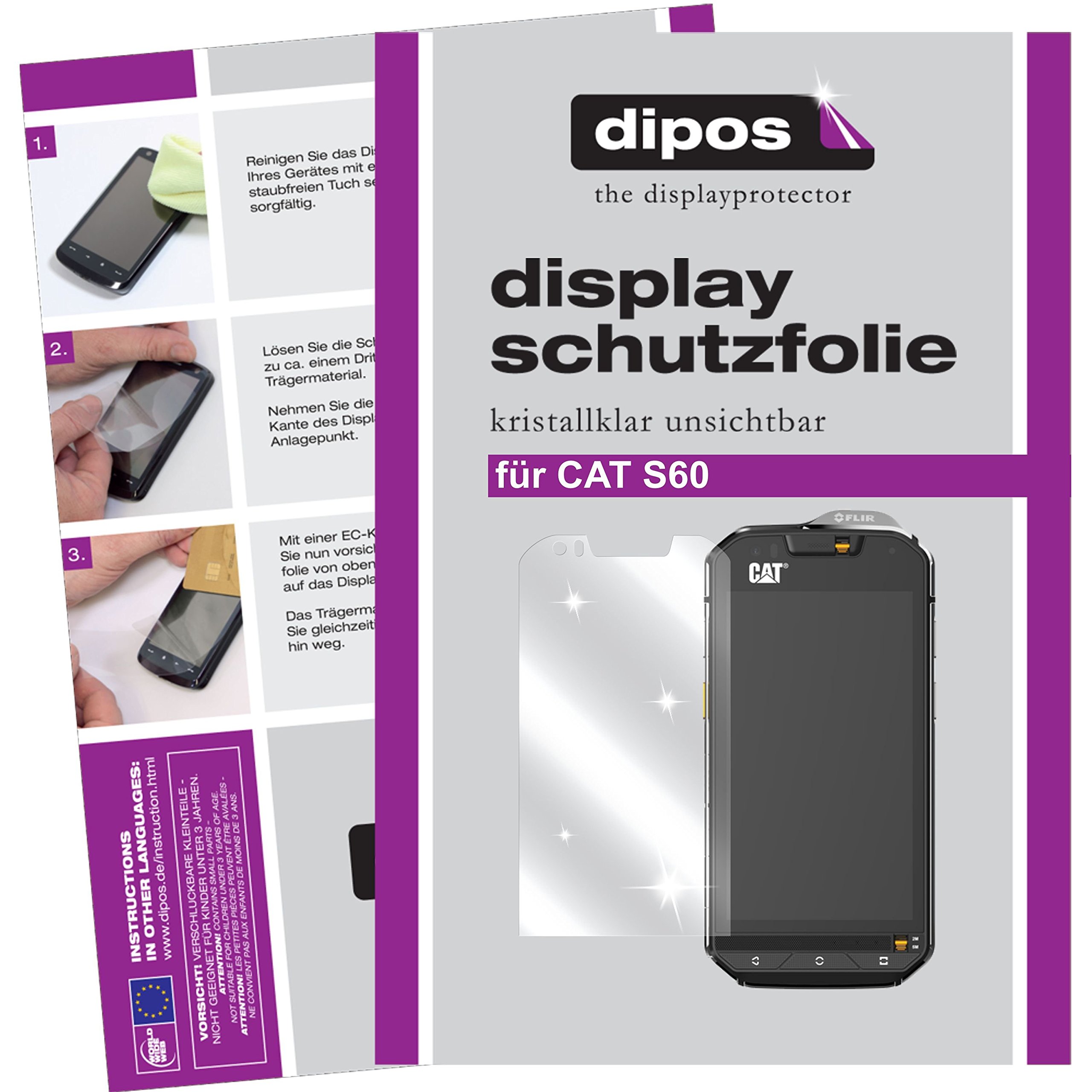 dipos I 2X Pellicola Protettiva Compatibile con Cat S60 Protezione Vetro Flessibile 9H