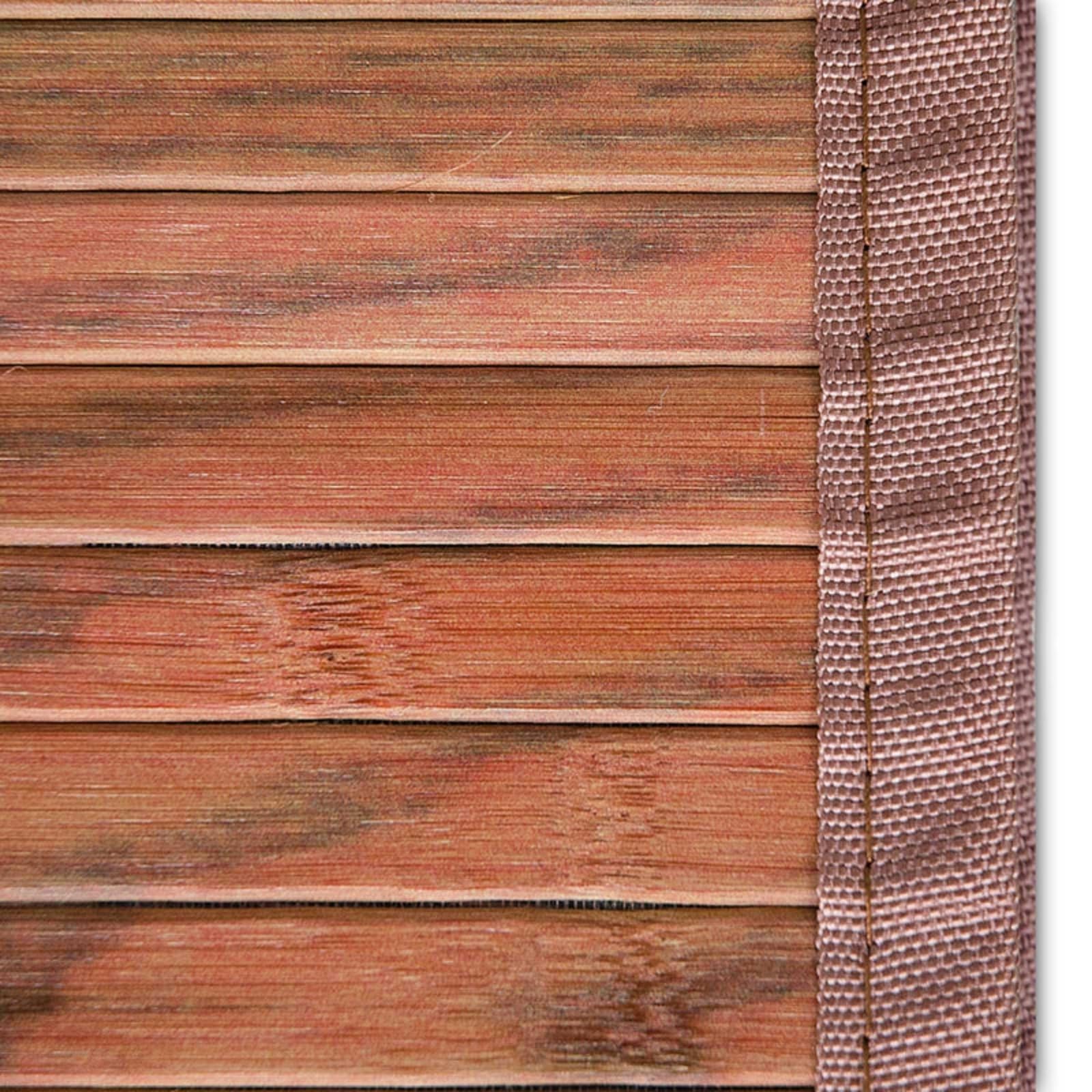 casa pura Tapis de Cuisine en Bambou hypoallergénique,idéal pour Salle de Bain,Salon,Corridor,Couloir, 17 mm d'épaisseur,Dos en Feutrine avec Picots antidérapant (Marron/Rouge, 150 x 200 cm)