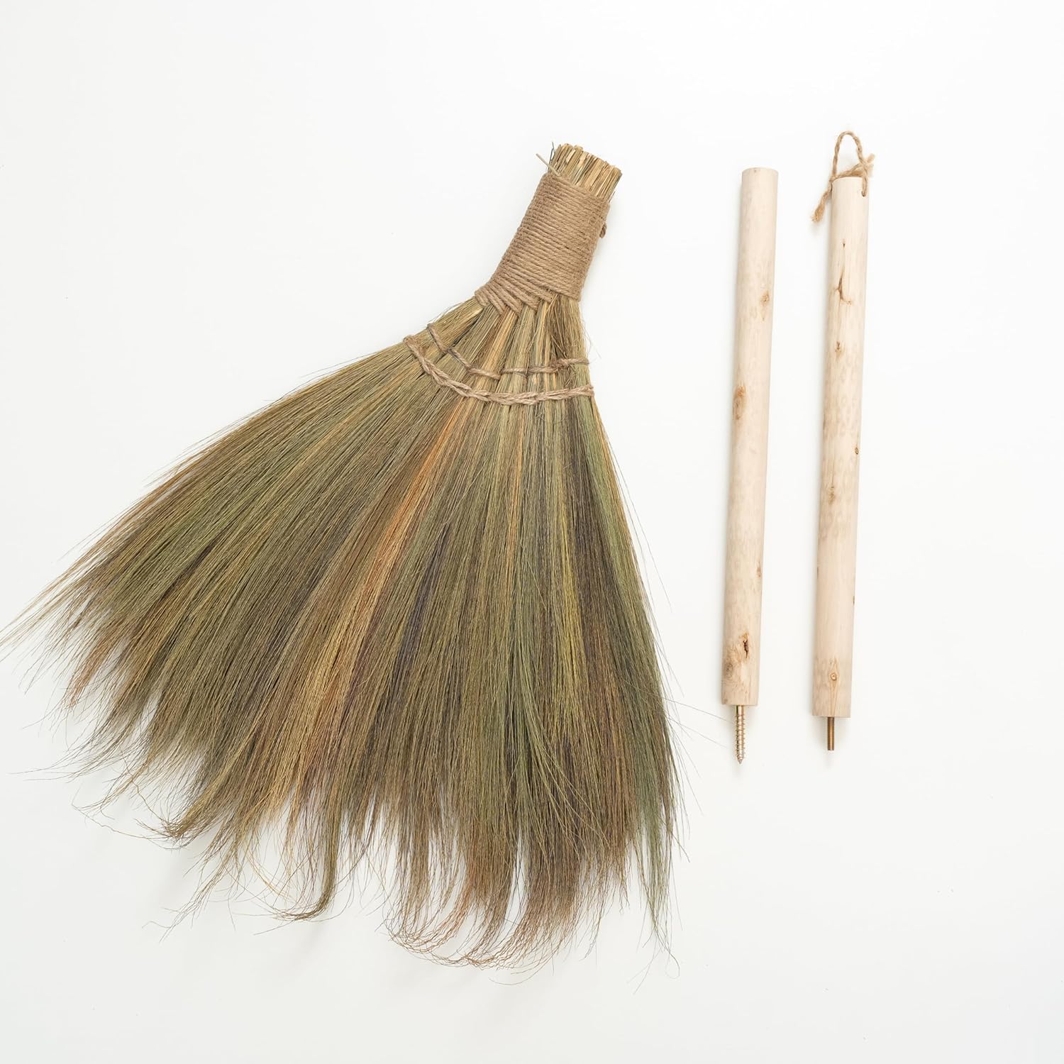 Vietnamese Straw Soft Broom with Long Handle - Sweeping Whisk Broom - with 51.18 inch Length