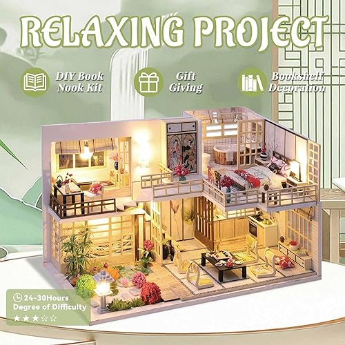 Miniatura 4 de Flever Kit de casa de muñecas en miniatura con estilo japonés, habitación creativa con muebles para regalo romántico de San Valentín