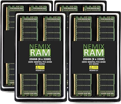 NEMIX RAM Memoria de servidor RDIMM DDR5 4800MHZ PC5-38400 1Rx4 ECC RDIMM de 256 GB (8 x 32 GB) compatible con el servidor en rack Cisco UCS C240 M7