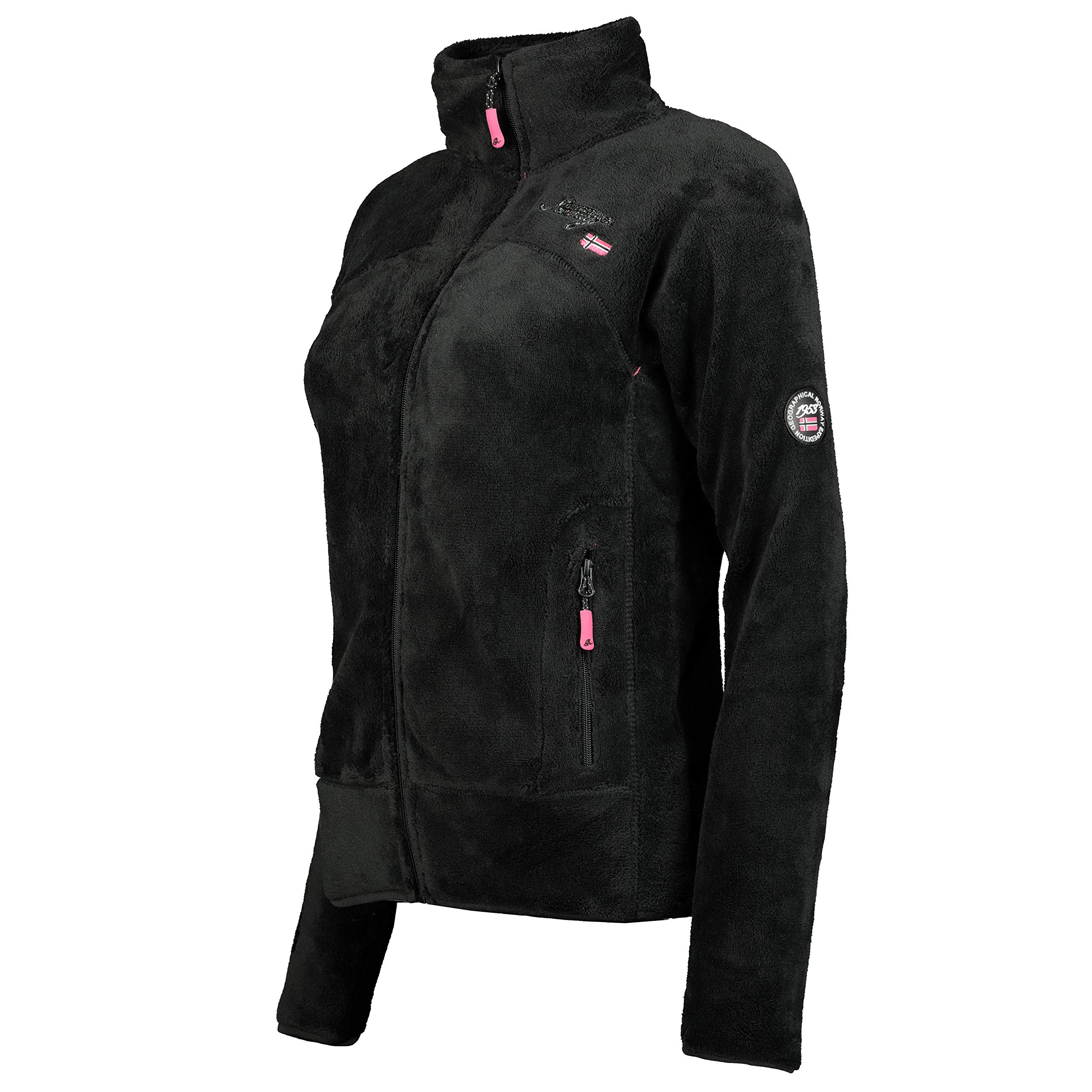 Geographical Norway Upaline Veste Polaire Femme, Noir/Rose, XXL (Taille : 5)