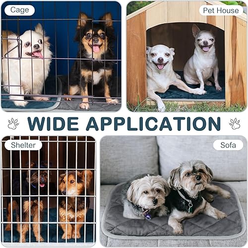 Miniatura 5 de Paquete de 8 tapetes autocalentables para gatos, cama para gatos, extra cálida, térmica, para mascotas, refleja el calor corporal, lavable, para