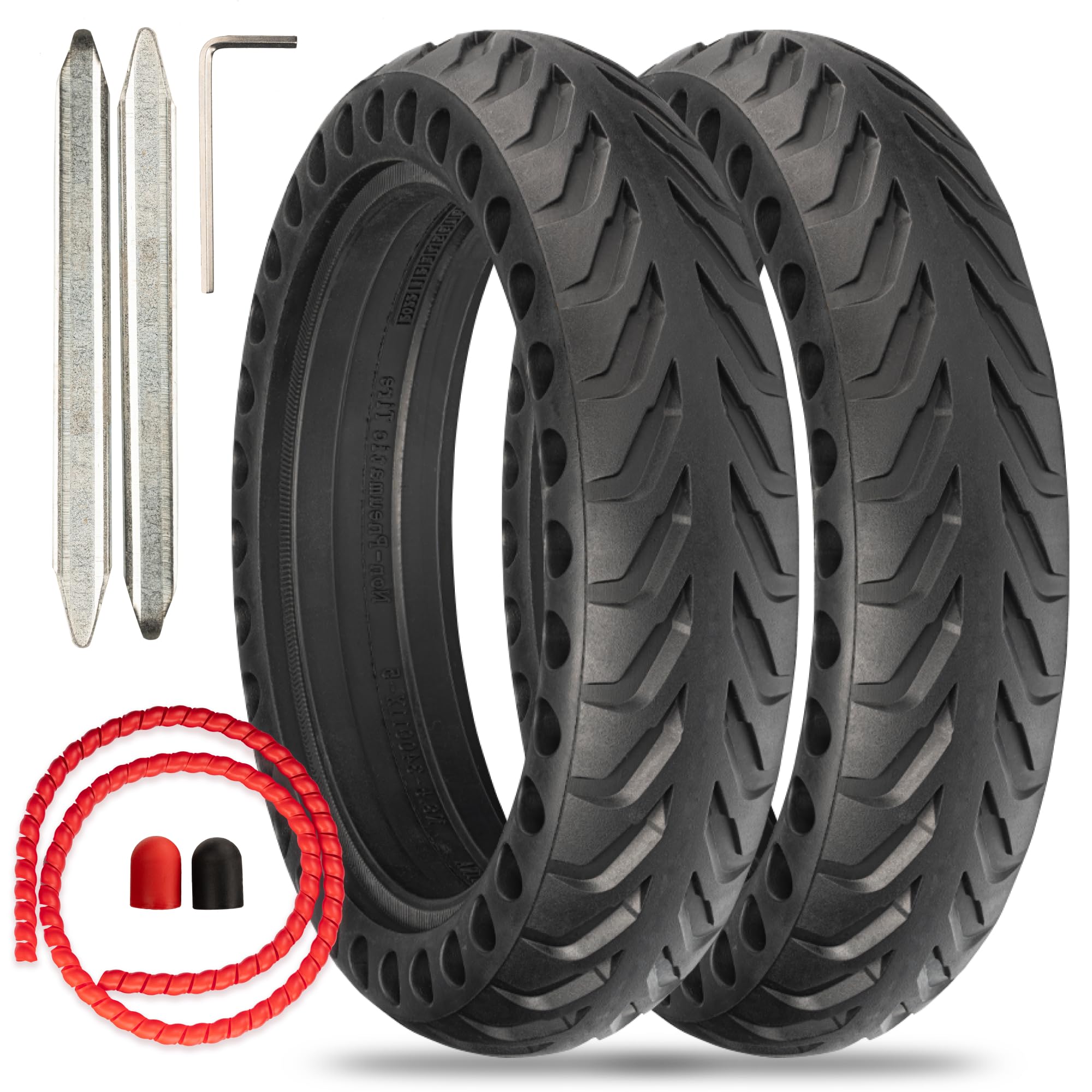 RIDEMOOV Advanced Solid Tire for Electric Scooters Gotrax GXL/Gotrax XR/Xiaomi M365, 8.5 inches, 2 pcs, Honeycomb Design, Durable & Non-slip - Extra Protective Gear, Installation Tools Included