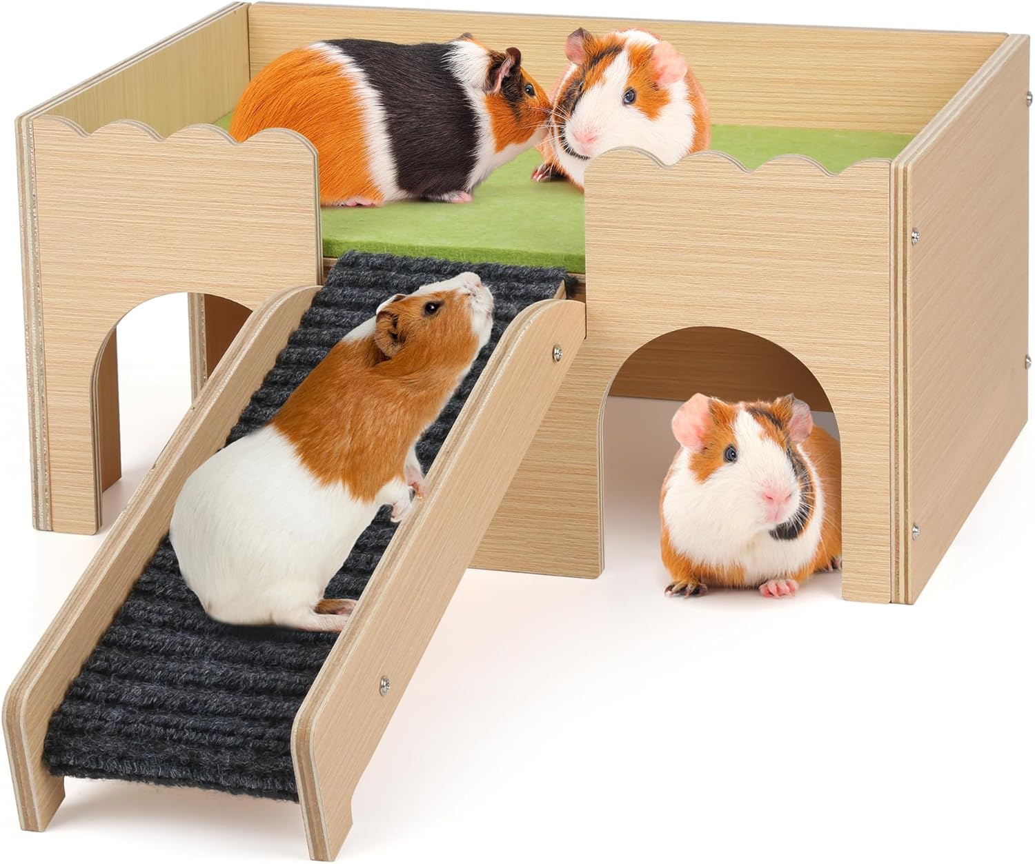 PESNLO Mehrstöckiges Meerschweinchen-Versteck mit Treppen und Matten – Extra großes Meerschweinchenschloss, abnehmbare Verstecke für Hamster, Kaninchen und Chinchillas, abnehmbares Haus (grün) PESNLO Mehrstöckiges Meerschweinchen-Versteck mit Treppen und Matten – Extra großes Meerschweinchenschloss, abnehmbare Verstecke für Hamster, Kaninchen und Chinchillas, abnehmbares Haus (grün)