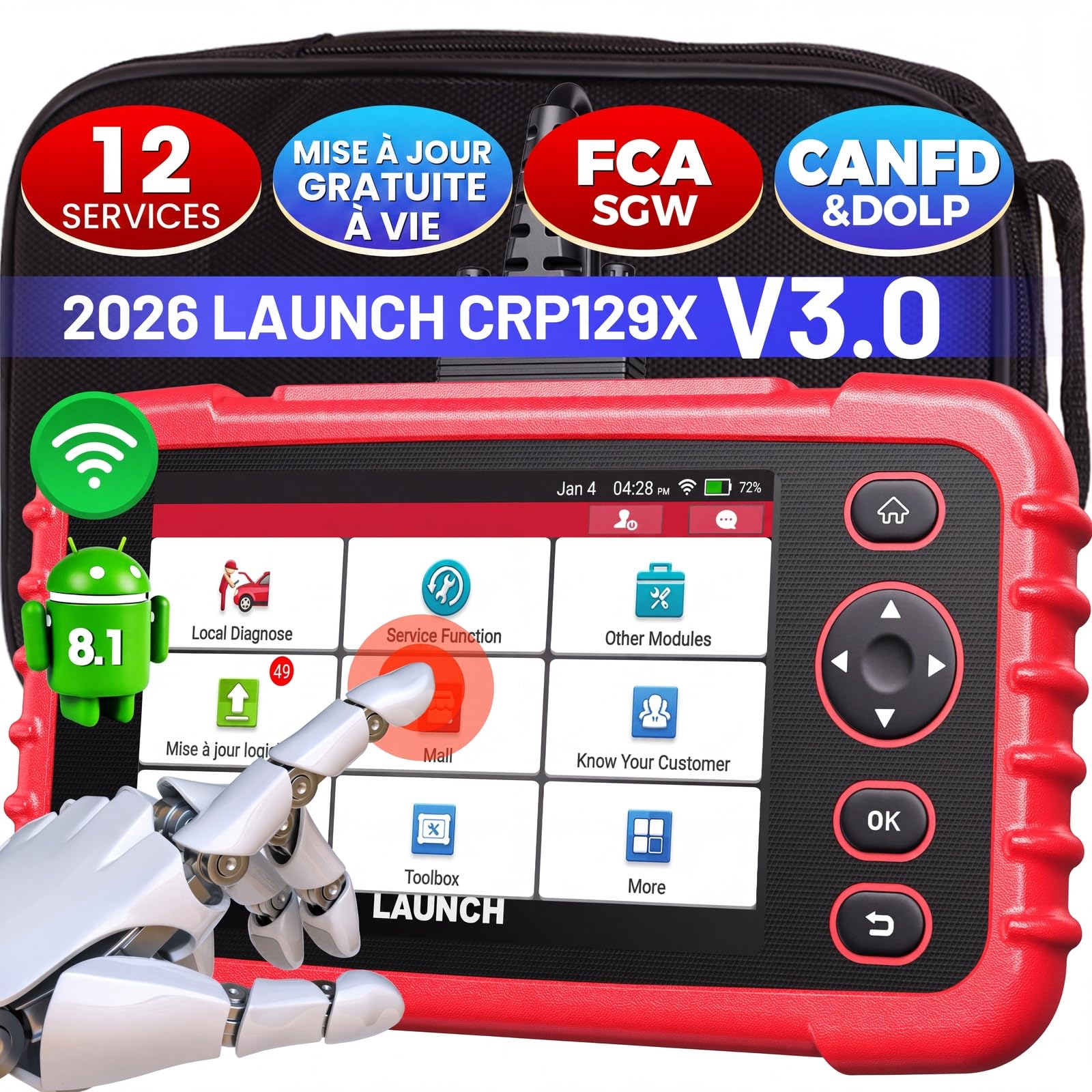 Launch CRP129X V3.0 64G OBD2 Valise Diagnostic Auto, 12 Réinitialisation