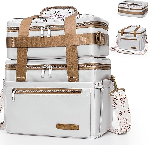 Miniatura 6 de GLORIEROO Lonchera para mujer 2024, bolsa de almuerzo 3 en 1 para mujer, gran regalo para mujeres, bolsa enfriadora extraíble de doble cubierta a