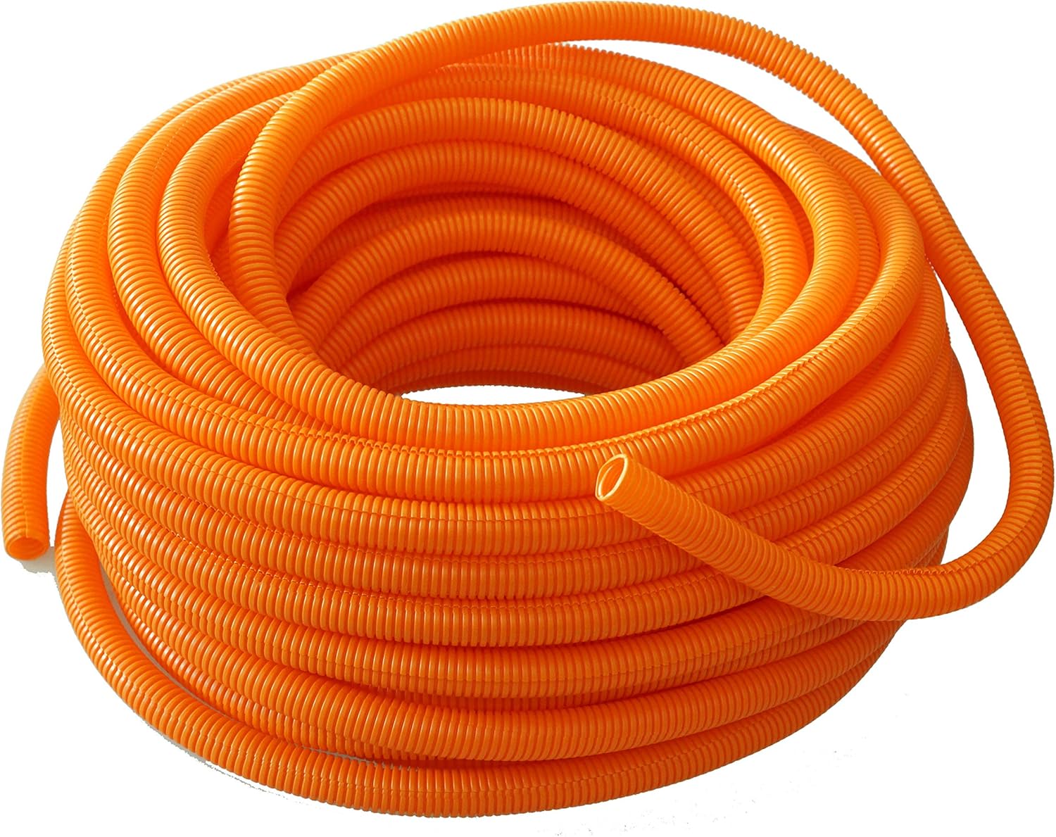 Absolute USA SLT12OR 1/2" x 100' Orange Split Loom Split Wire Loom Polyethylene Conduit Corrugated Plastic Tubing Sleeve for Various Automotive, Home, Marine, Industrial Wiring Applications, Etc.