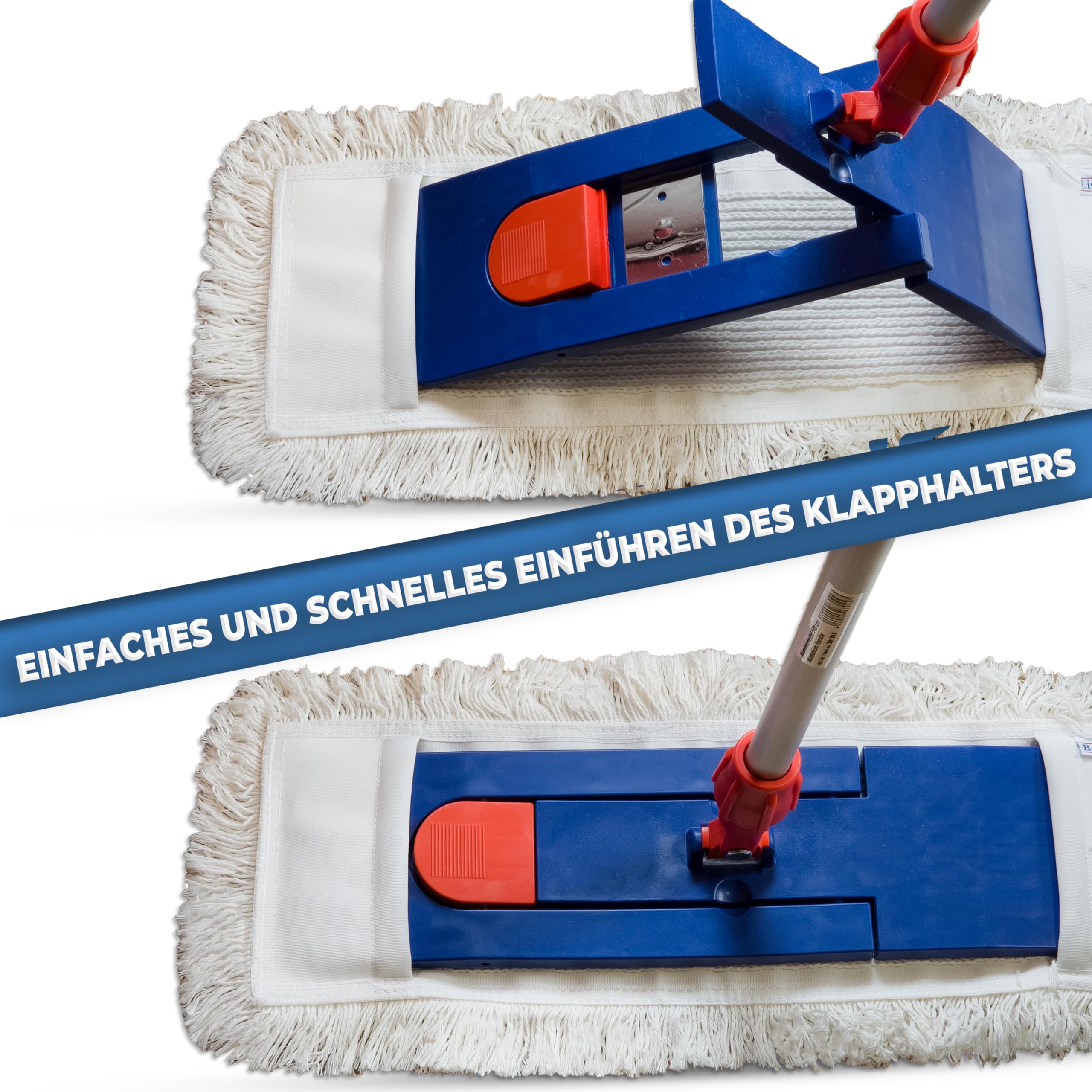 3 x bawełniany mop do składanych uchwytów 40 cm – mop bawełniany do wycierania podłogi i czyszczenia na mokro – uniwersalny środek do czyszczenia podłóg – delikatny dla prawdziwego drewna i