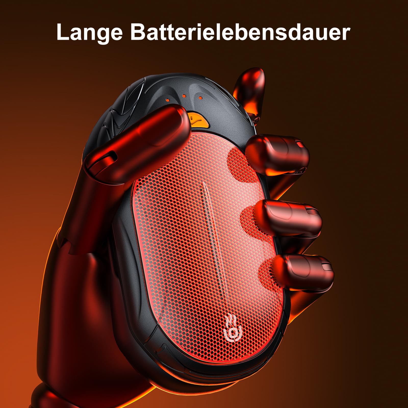 Handwärmer Elektrisch 2 in 1, OUTJUT 6000mAh USB Handwärmer Wiederaufladbar, 20 Stunden Akkulaufzeit 3 Heizmodi Schnelles Aufheizen, Outdoor Sport im Winter, Geschenk Weihnachten