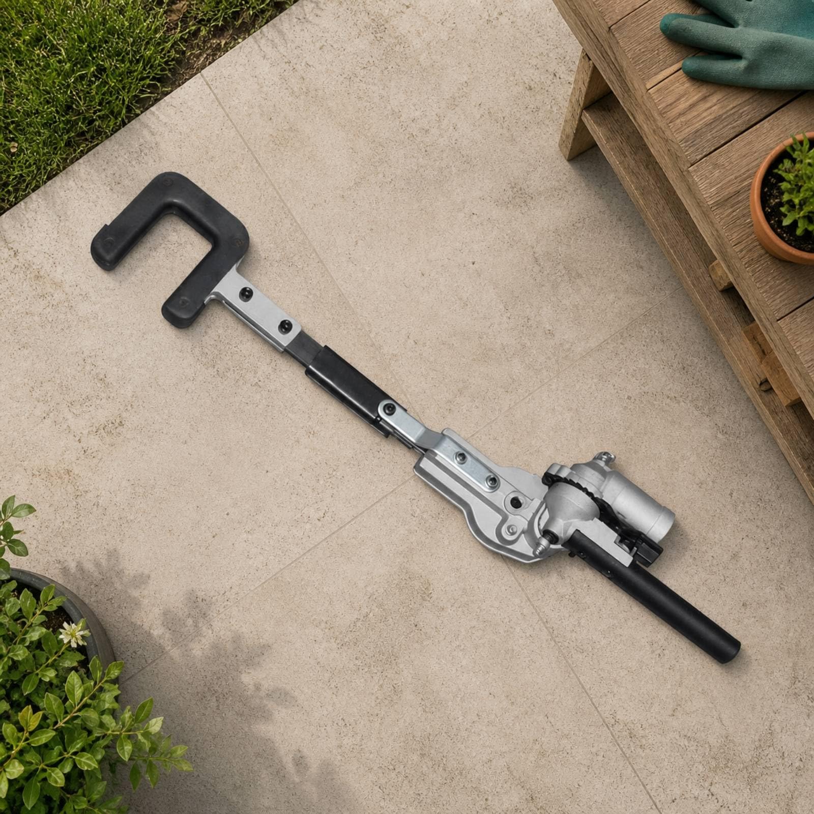 Industrial Harvester Tête de Cueille Fruit Outil de Cueillette Accessoire pour Outil de Jardinage Boîte d'Engrenages Métallique Tête Dentée Poignée, 28X7 Dents