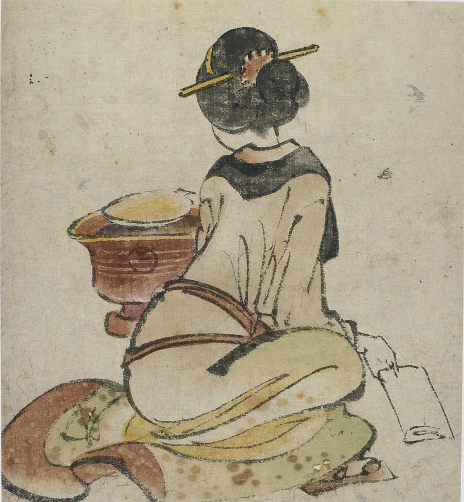 ARTXLXXBN Famous Print Painting Colorful Art Print Seated Figure of a Woman by Katsushika Hokusai Canvas Art Decorations for Home Decor 60x90cm