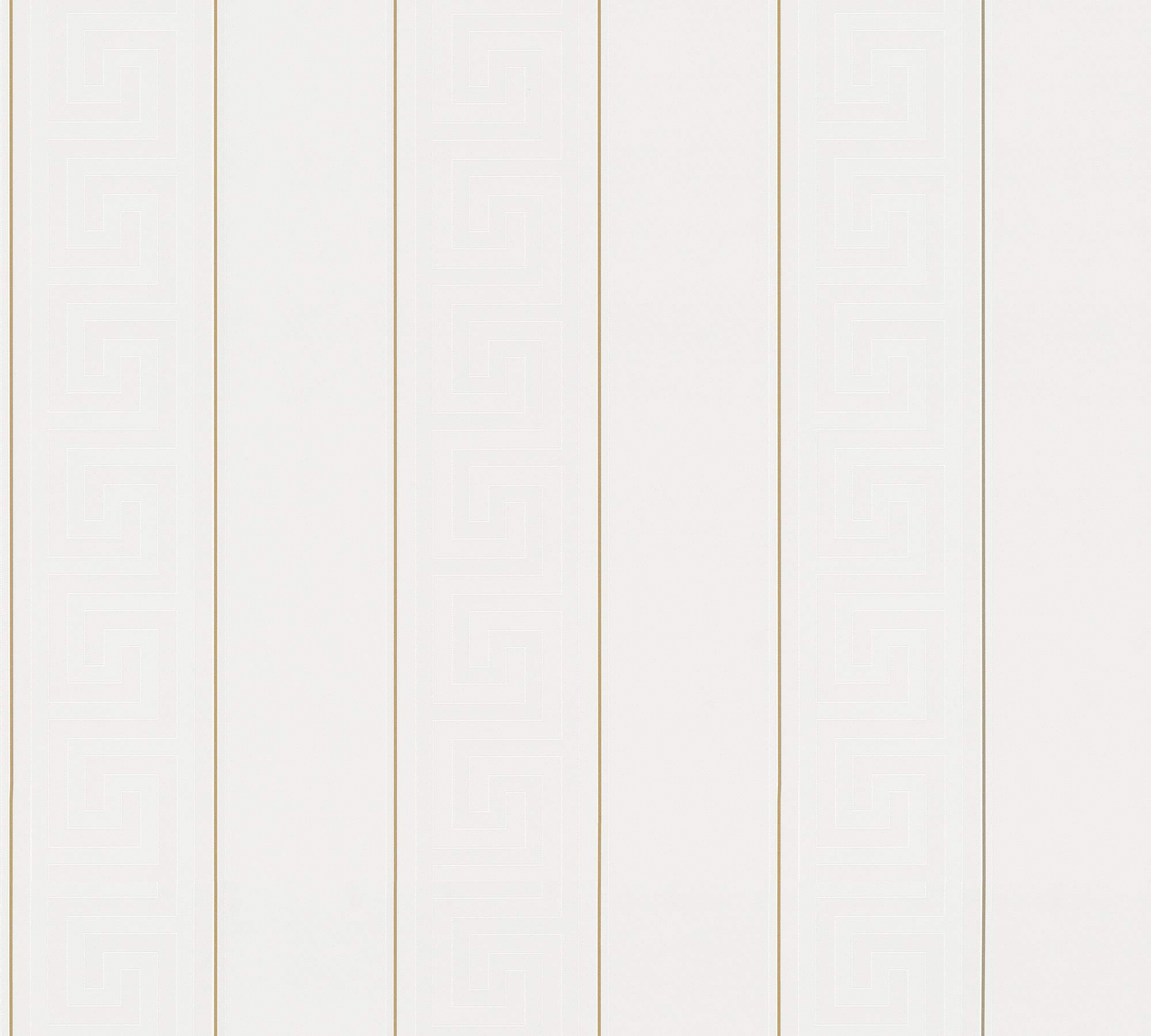 Striped Wallpaper Versace 3 Non-Woven Wallpaper 10.05 m x 0.70 m Gold White Made in Germany 935241 93524-1 - Image 3