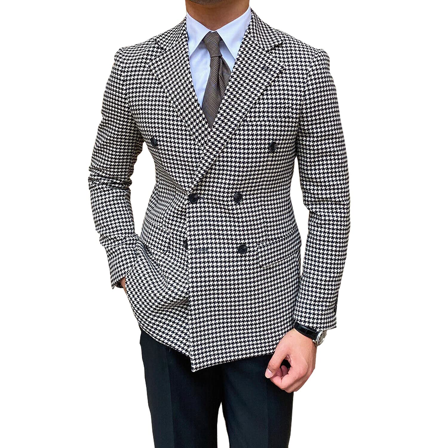 THETOEダブルブレストジャケット ブラウン系千鳥柄 THE TOEダブルブレストジャケット ブラウン系千鳥柄