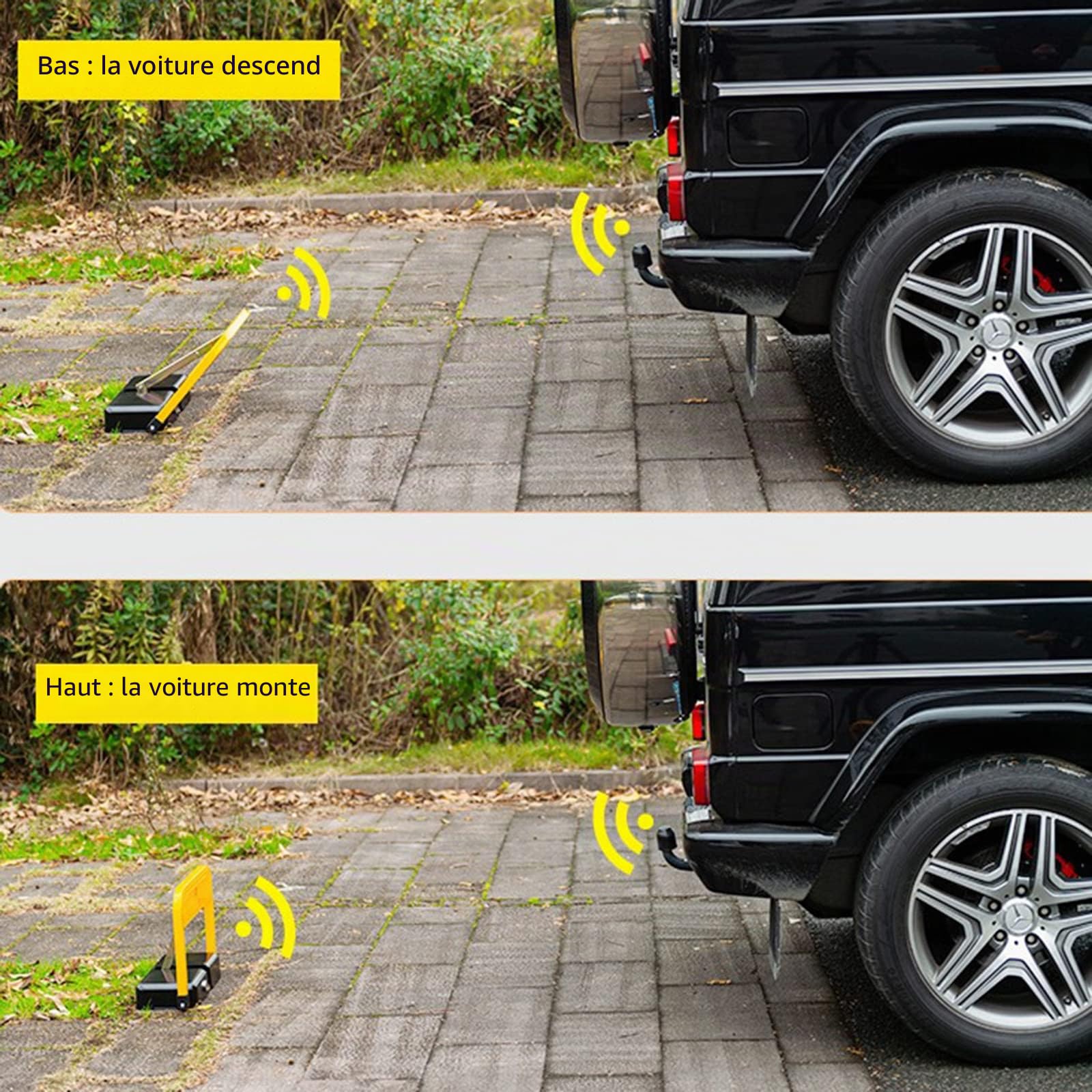 Barrière de Parking électrique avec Télécommande et Capteur, Distance de 50 M, Verrouillage de Stationnement Automatique, Verrou de Stationnement Auto à Télécommande