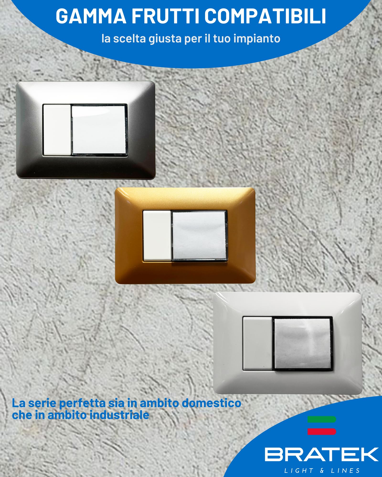 Bratek Pulsante Portanome per Campanello Porta Ingresso Casa Compatibile Bticino Matix - Pulsante Campanello Esterno Casa da Incasso con Targa Porta Nome x Supporti Matix - Sostituisce AM5008, Bianco