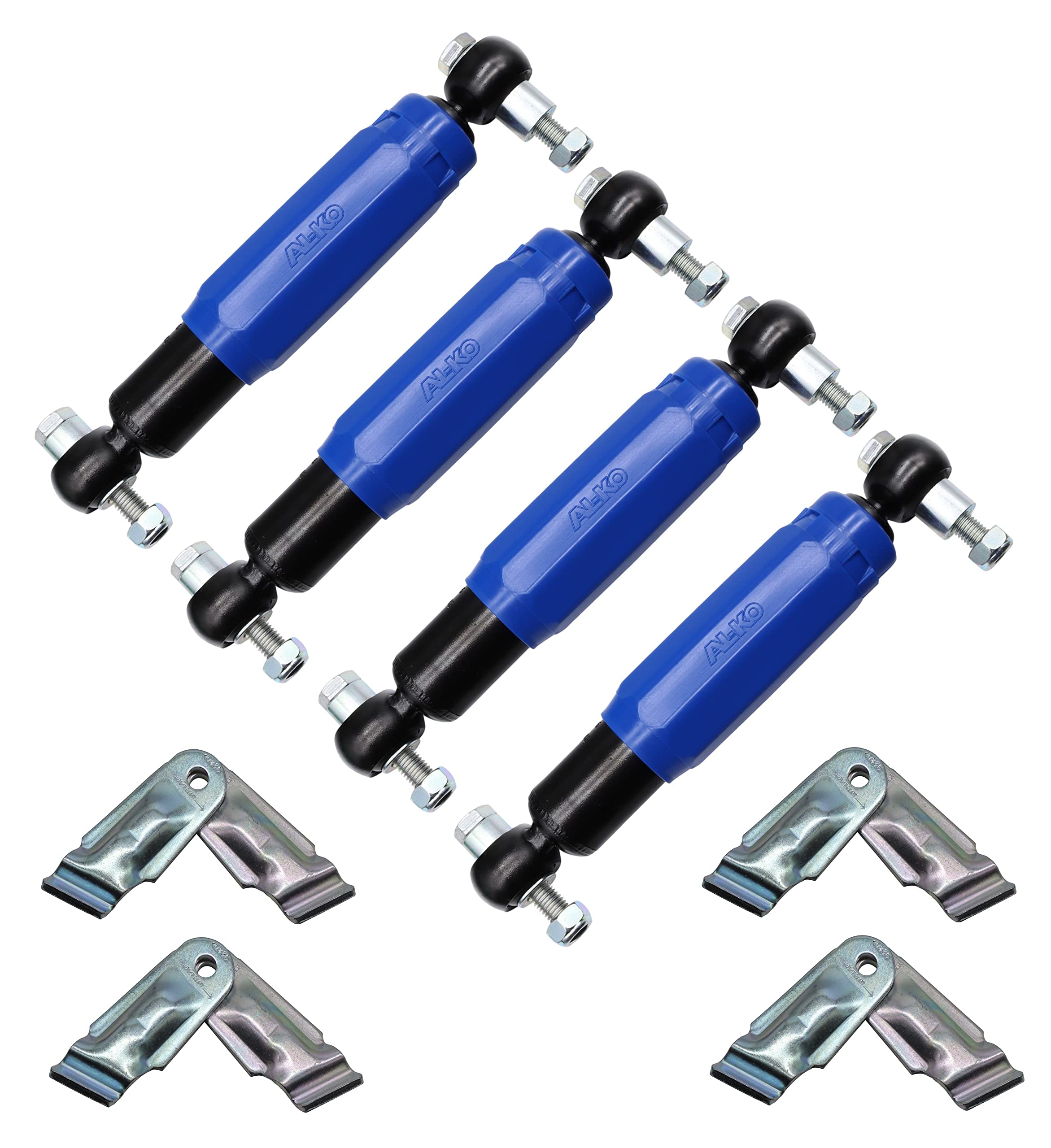 4X Alko Octagon Plus Radstoßdämpfer Blau 1350/2700 kg inkl. Halterung für Achsbefestigung 244085 244.085 244 085