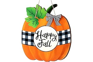 Rustic Thanksgiving Pumpkin Sign with Buffalo Plaid