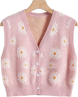 Sponsored Ad - Hyipels Argyle Sweater Vest Women Y2K Plaid Knitted Streetwear Preppy Style V Neck Crop Knitwear Tank Top f...