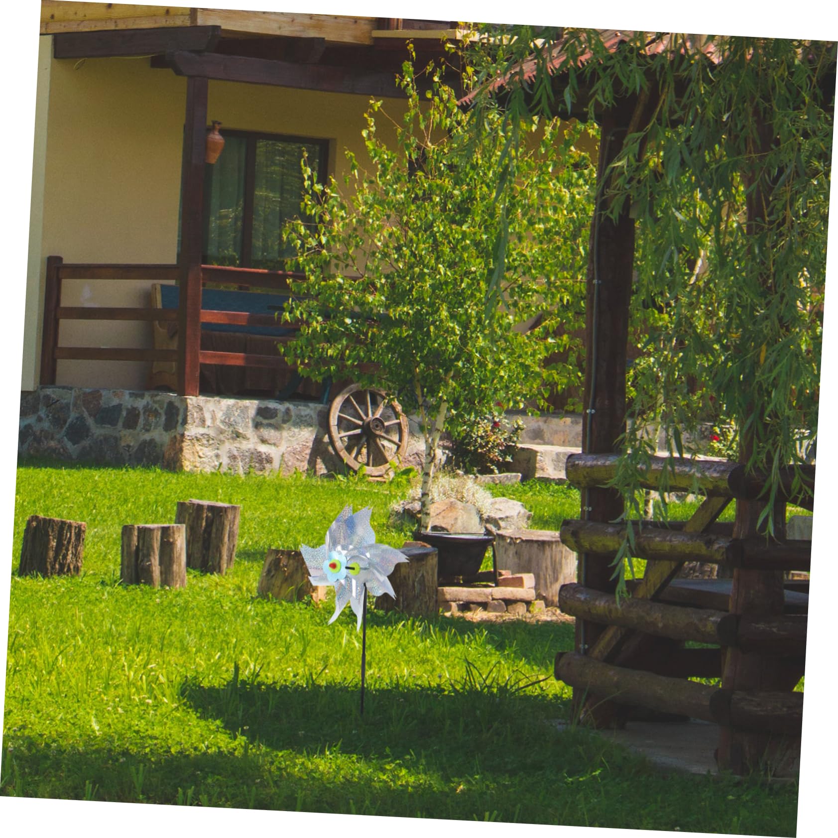 Gatuida 6pezzi Decorative Windmills for Outdoor Use Bird Pinwheels for Gardens Fishponds Orchards Easy to Assemble And