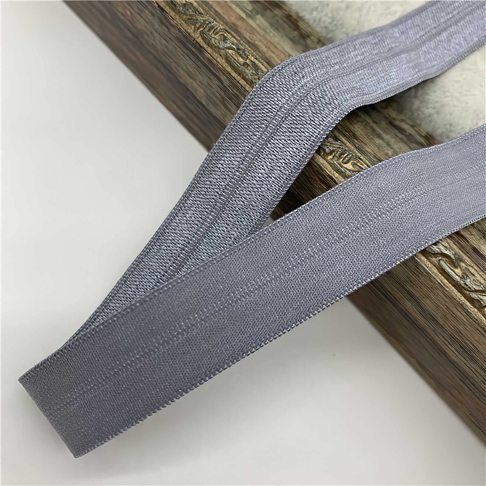 GMMDXD 10~25mm 5yards Grey Elastic Ribbon Fold Over Spandex