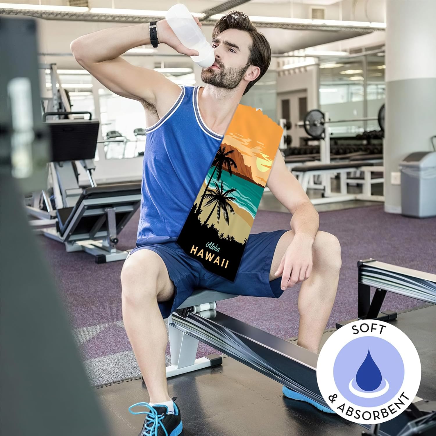 Bath Hand Towel 2 Pack Aloha Hawaii Beach Absorbent Hand Towels Tropical Plam Tree Face Towel Soft Breathable Bathroom Towel for Kitchen Hotel Spa Decor Gift 28 x14 in - Image 6