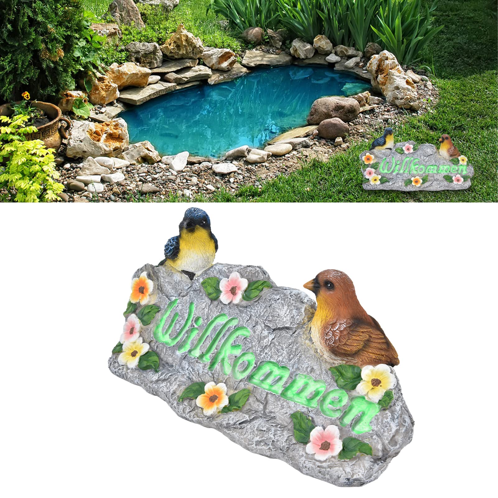 Migne Birds Figuras Estatuas Resin Garden Ornament, Fine Sculpture, Color Brillante, Detalles Luminosos, Otros Regalos para el Hogar y el Jardín, para, Uso Interior y
