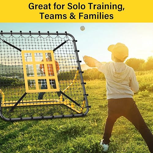 Miniatura 6 de Utheer Red de rebote de béisbol de 4 x 4.5 pies con zona de ataque y objetivo de 9 rejillas para béisbol, softbol, fútbol, voleibol, lacrosse, 3