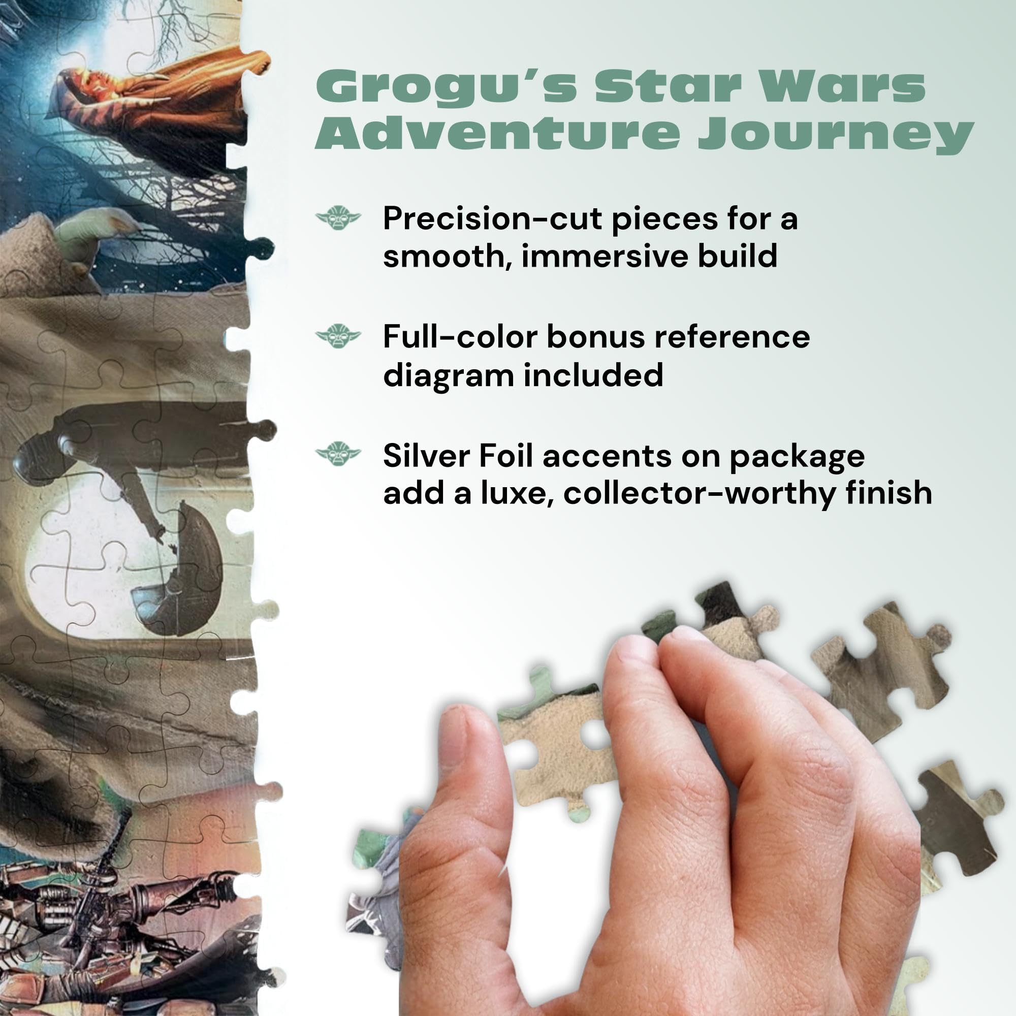 Buffalo Games - 2000 Piece Silver Select Star Wars Grogu’s Journey Jigsaw Puzzle Challenging and Colorful Puzzle for Adults – Precision-Cut Pieces, Beautiful Artwork, and Hours of Relaxing Fun