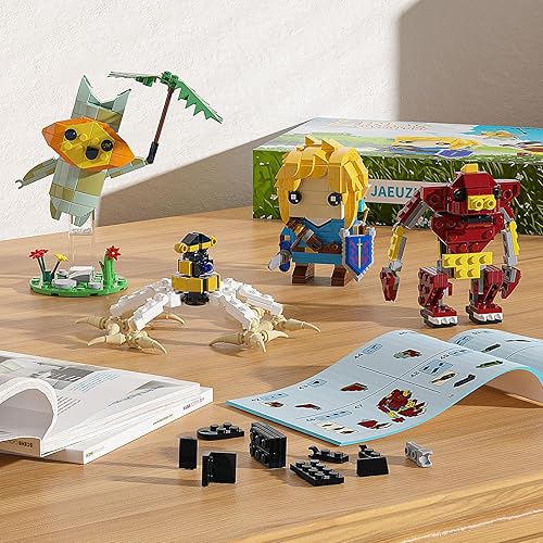 Miniatura 6 de Juego de construcción de enlaces, juguetes de construcción de figuras de acción del juego, contiene con Link, Korok Yahaha, Guardian y Bokoblin,