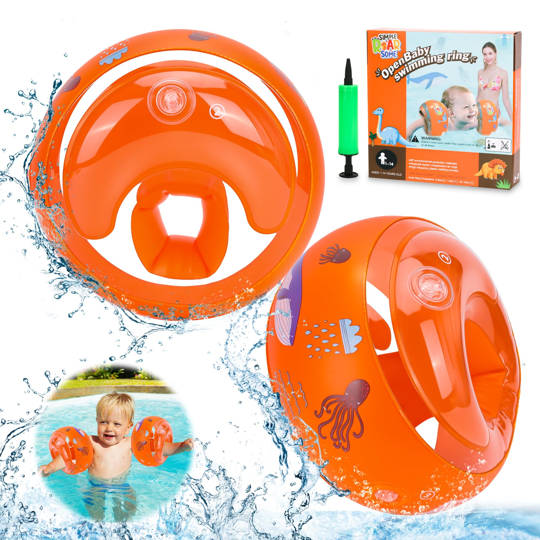 Brassard Enfant 2 à 6 Ans, Brassard Gonflable Bébés, Adapté de 10 à 30 Kg, Aide à la Nage et Dispositif de Sécurité à la Nage avec 3 Airbags Indépendants pour Débutants Brassard Enfant 2 à 6 Ans, Brassard Gonflable Bébés, Adapté de 10 à 30 Kg, Aide à la Nage et Dispositif de Sécurité à la Nage avec 3 Airbags Indépendants pour Débutants