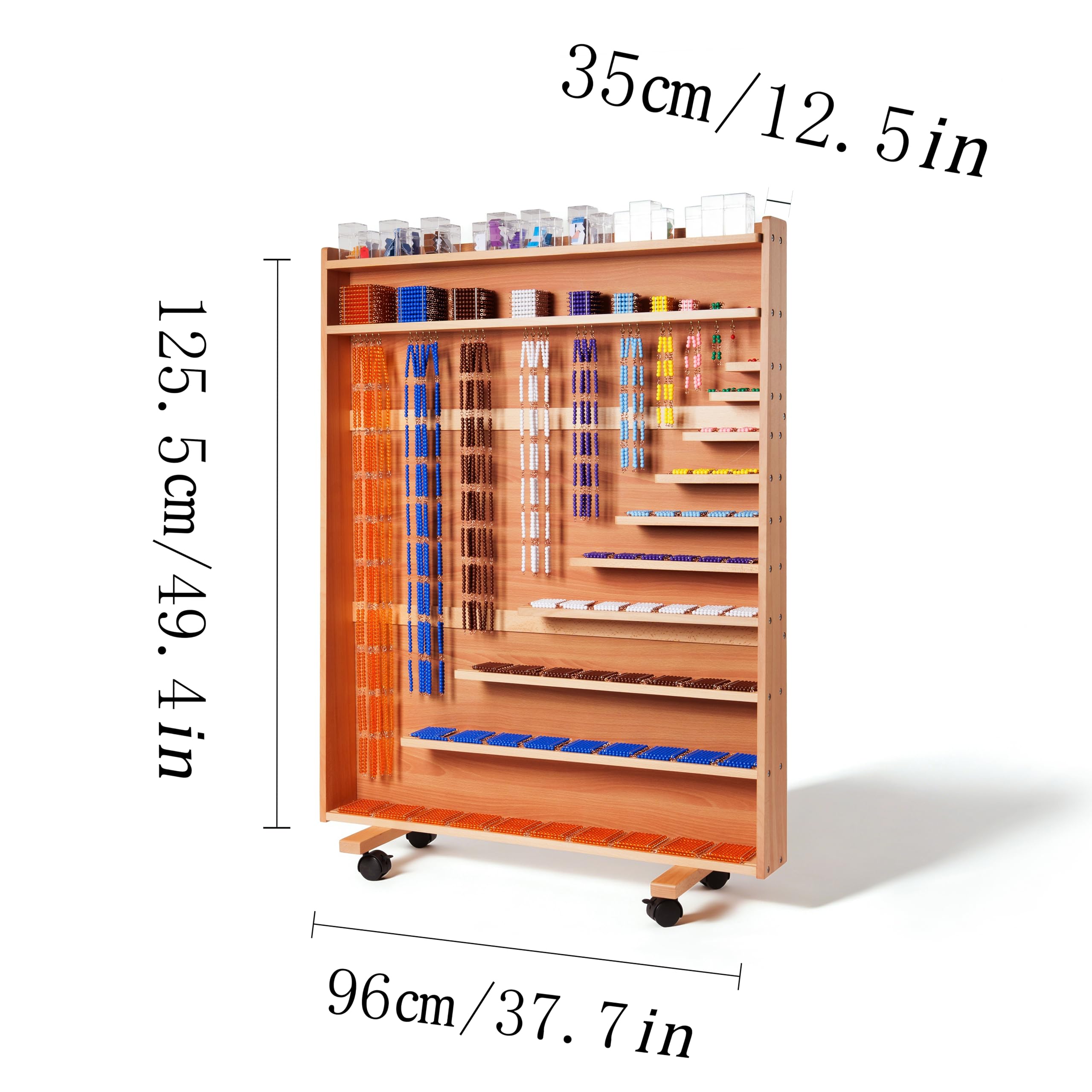 Montessori Mathematik Materialien – Holz Lernspielzeug für Zahlen & Rechnen, Vorschule & Grundschule, Homeschool & Klassenzimmer ab 3 Jahren (Montessori Perlenregal)