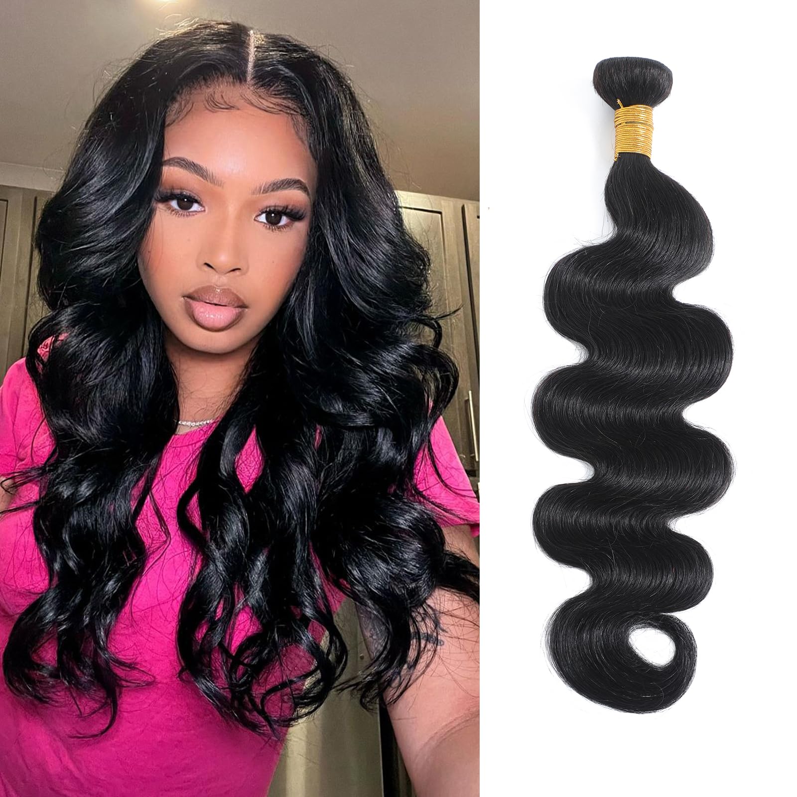Amazon.com : Human Hair Bundles 100g Body Wave Bundles Human  display picture 1