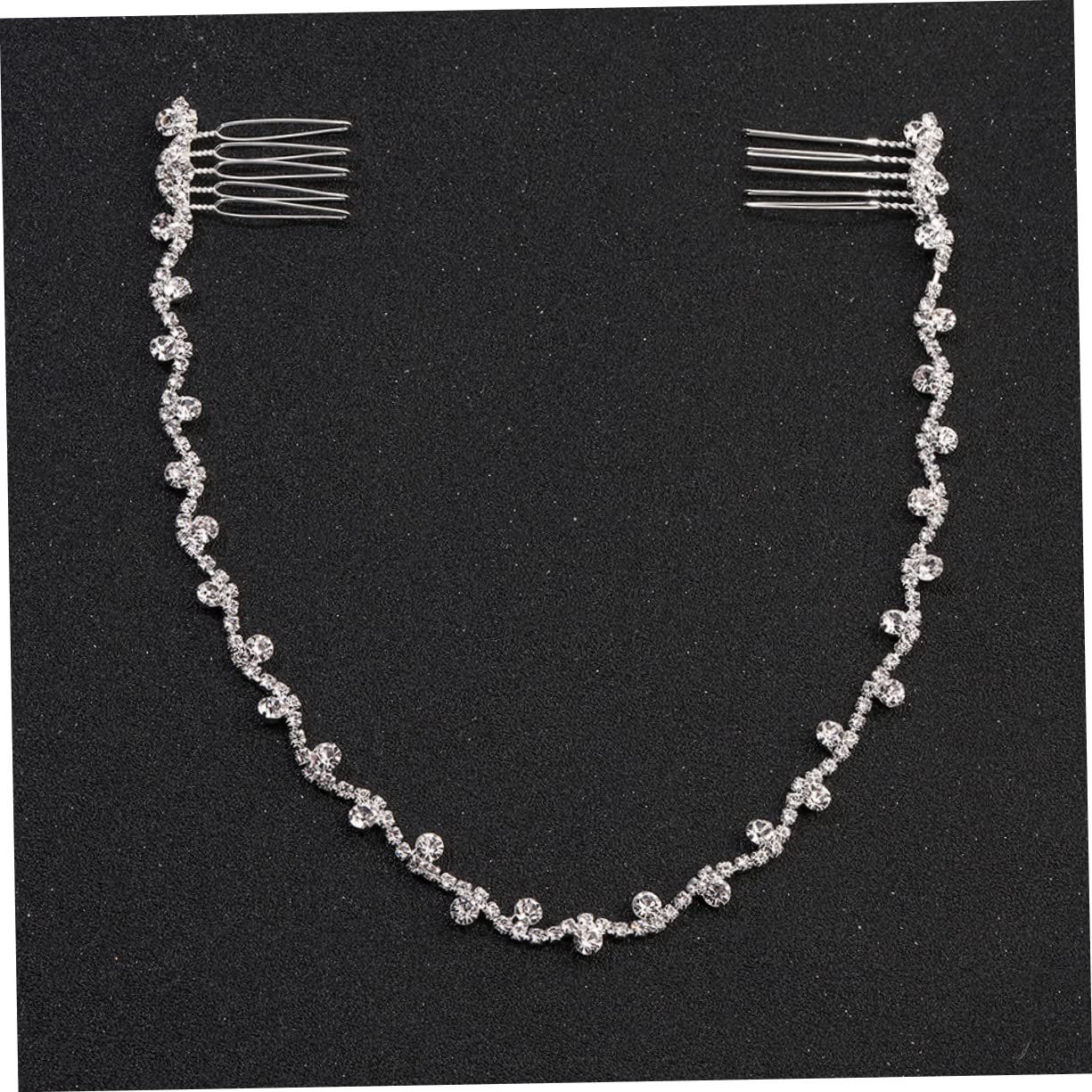 Mikinona 2pcs Sparkly Bridal Hair Comb Rhinestone Chain Headdress Wedding Hair Comb Headband for Women Decoration for Bride - Image 4