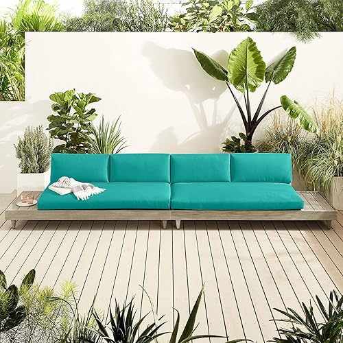 Miniatura 94 de idee-home Cojín de banco para exteriores impermeable, cojines de banco para muebles de exterior, almohadilla de asiento de repuesto para columpio