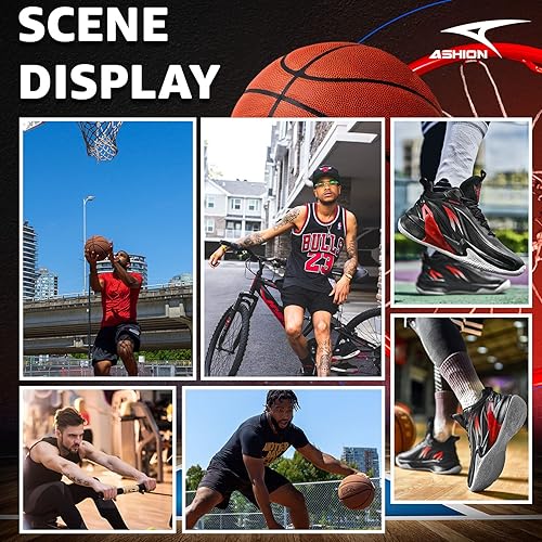 Miniatura 7 de ASHION Mens Basketball Shoes Breathable Walking Sneakers Professional Basketball Sports Tennis Running Shoes